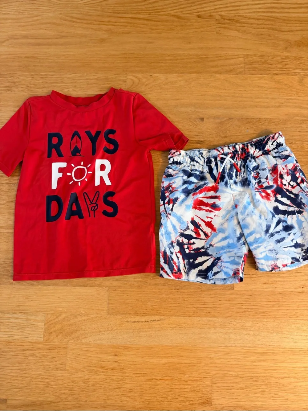 Boys USA rashguard & Tie-Dye Swim Set, Size 5T